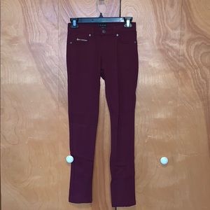 Maroon Skinny Leg Jeggings